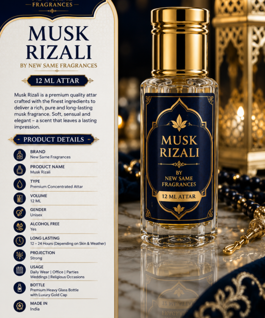 Musk Rizali Attar – 12 ML
By New Same Fragrance